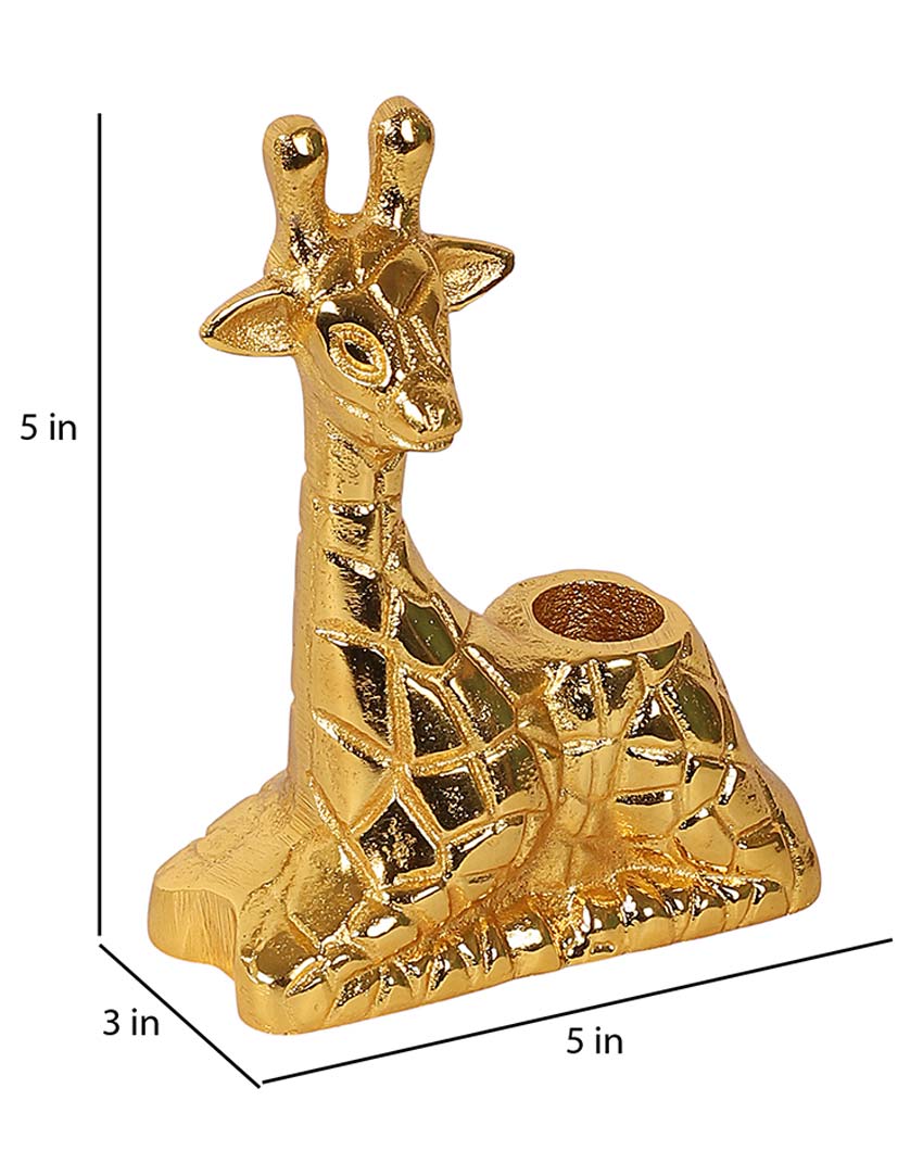 Aluminium Giraffe Candle Stands | Set Of 2 | 4 x 3 x 5 inches
