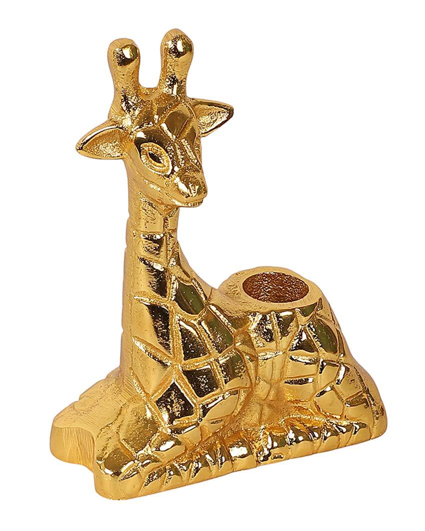 Aluminium Giraffe Candle Stands | Set Of 2 | 4 x 3 x 5 inches