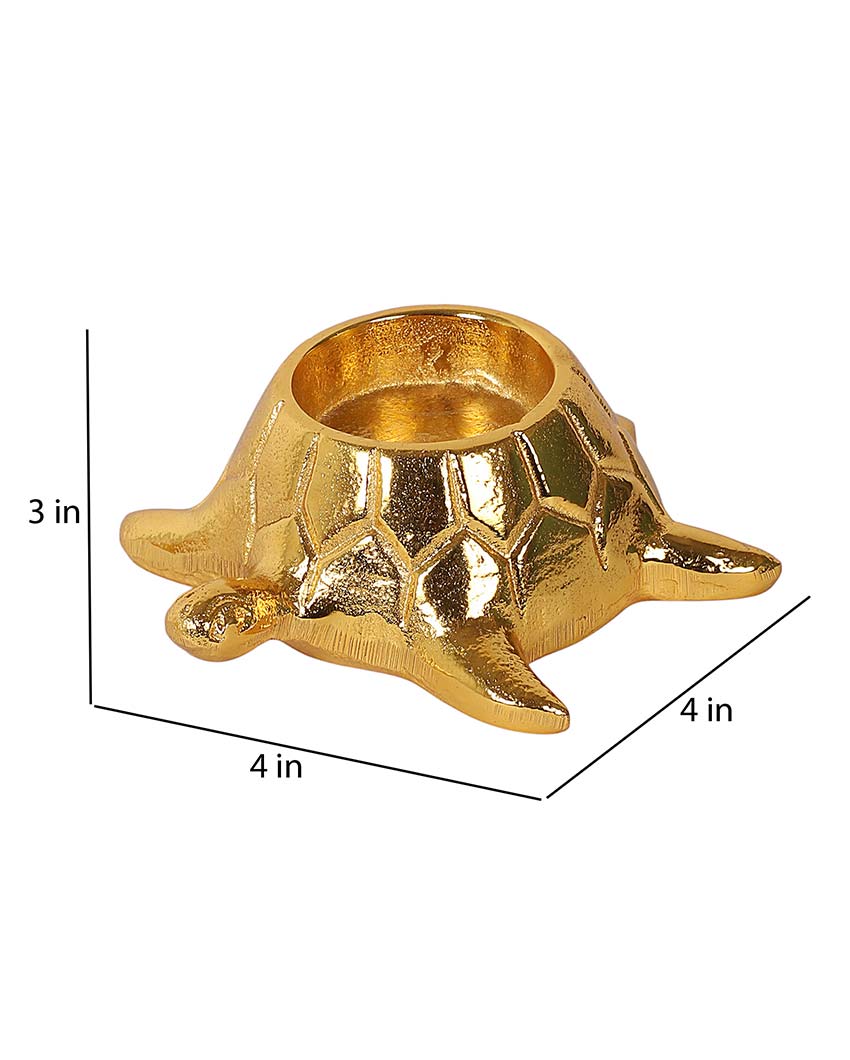 Aluminium Turtle Tealight Holders | Set Of 2 | 4 x 4 x 3 inches