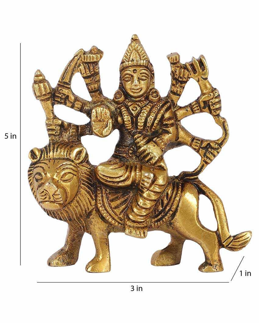Brass Durga Maa Idol | 3 x 5 inches