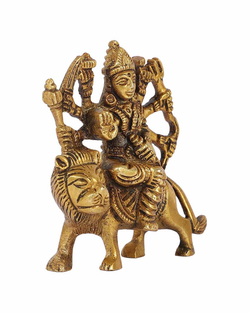 Brass Durga Maa Idol | 3 x 5 inches