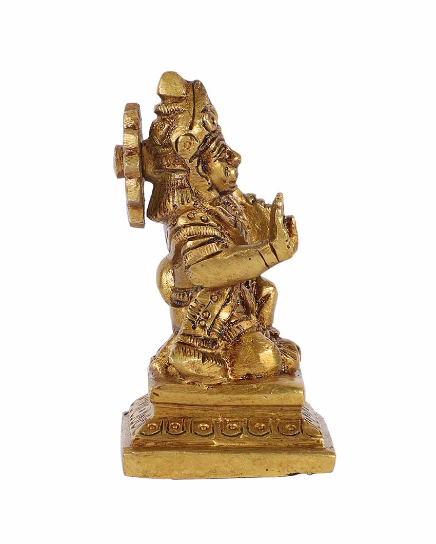 Elegant Brass Lord Hanuman Idol | 4 x 4 x 5 inches