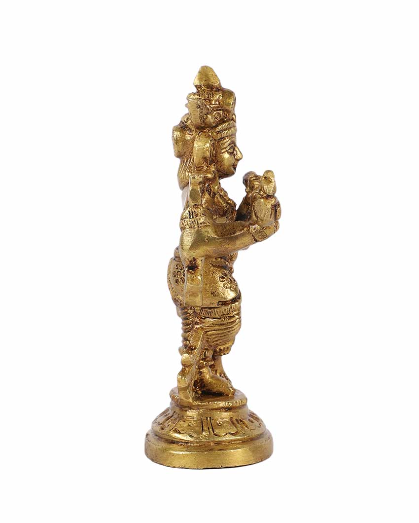 Cute Brass Lord Krishna Idol | 3 x 6 inches