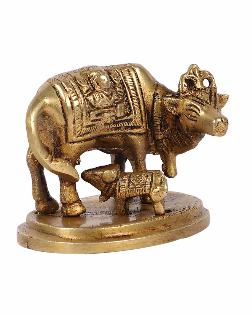 Beautiful Brass Kamdhenu Cow | 5 x 3 x 5 inches