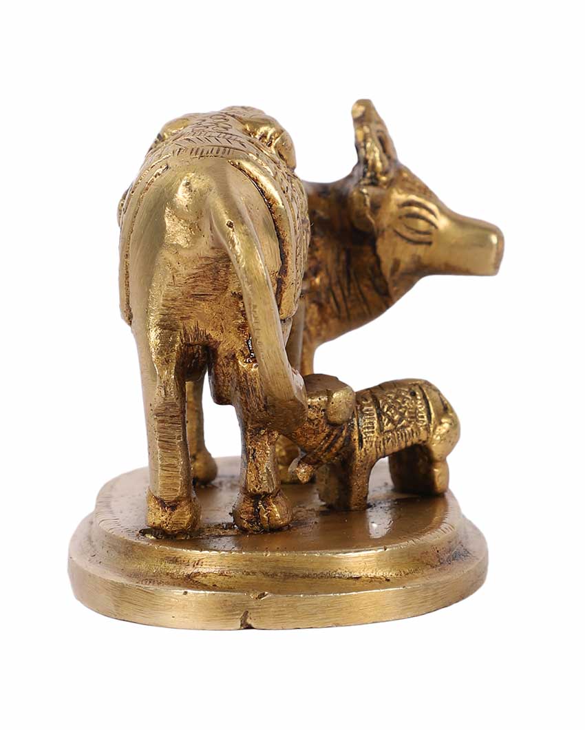 Beautiful Brass Kamdhenu Cow | 5 x 3 x 5 inches