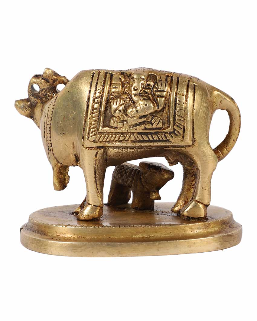 Beautiful Brass Kamdhenu Cow | 5 x 3 x 5 inches