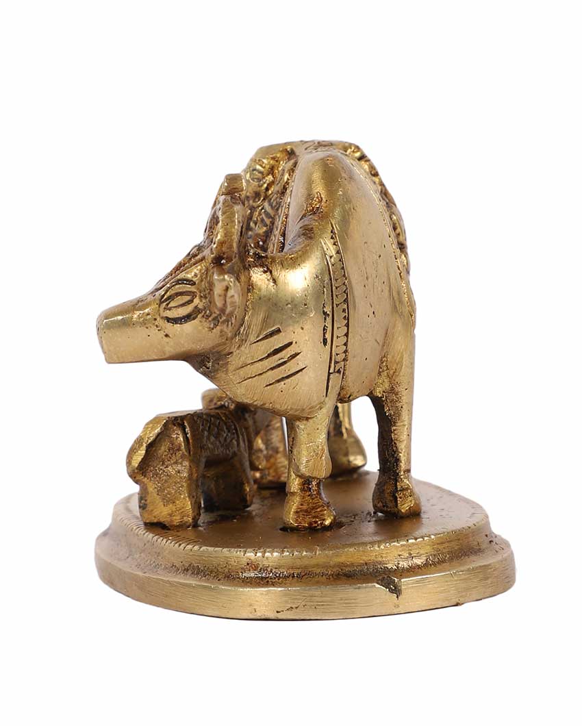 Beautiful Brass Kamdhenu Cow | 5 x 3 x 5 inches