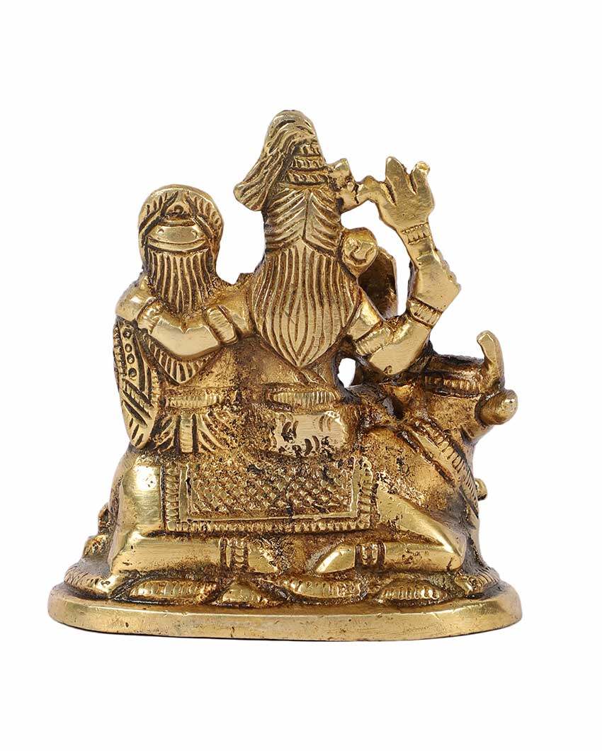 Eye-catchy Brass Shiv Parivar Idol | 4 x 5 inches