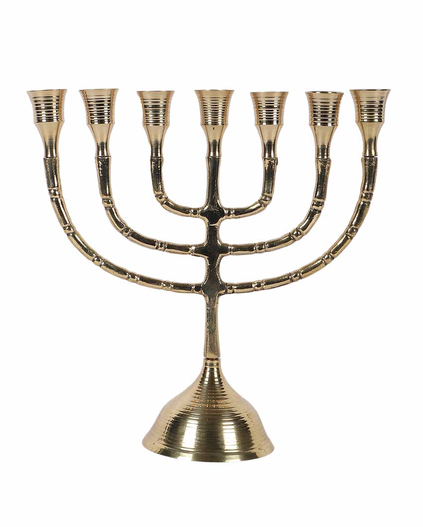 Aluminium Antique Gold Candle Stand | 8 x 12 inches