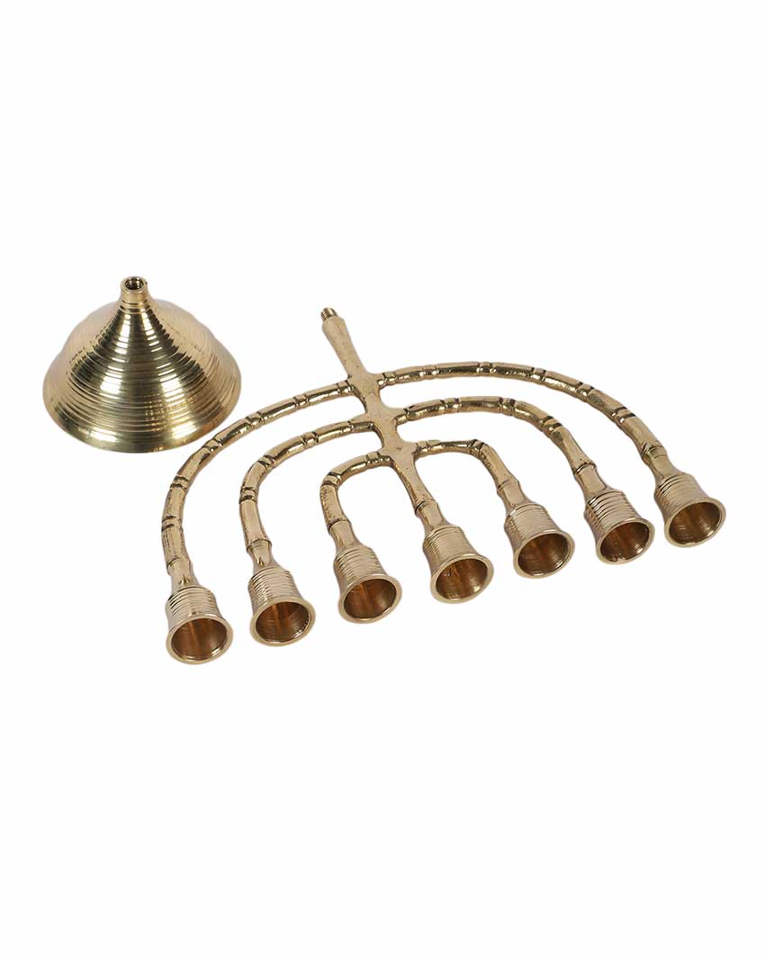 Aluminium Antique Gold Candle Stand | 8 x 12 inches