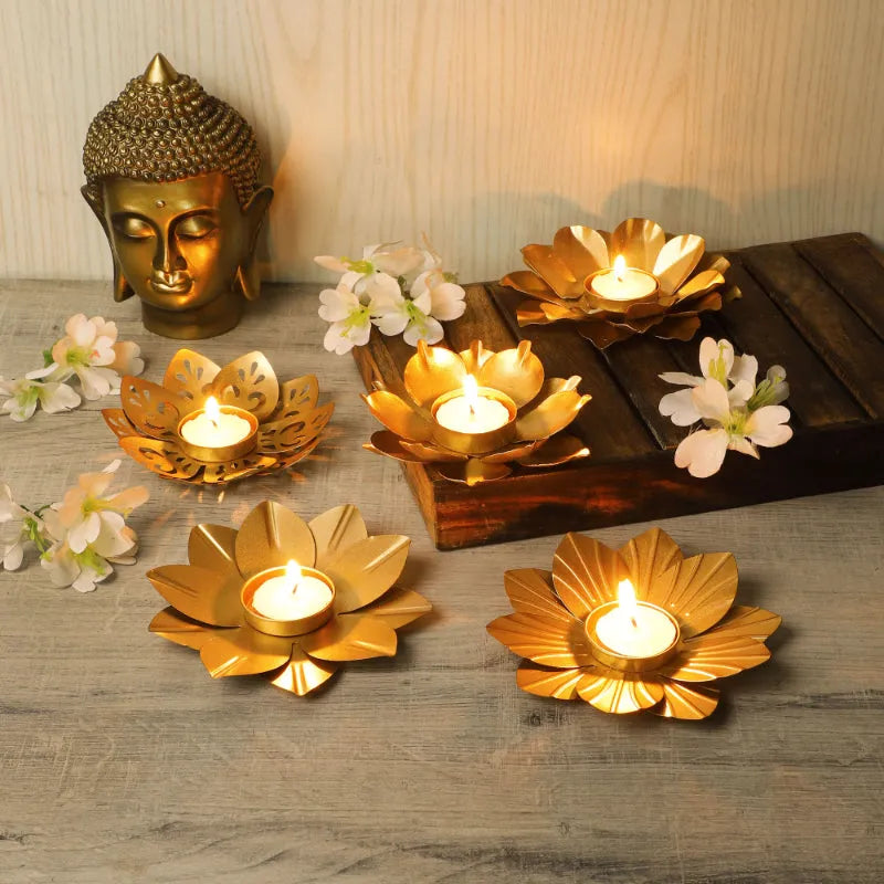 Tealight Holders in Floral Design | Set Of 5