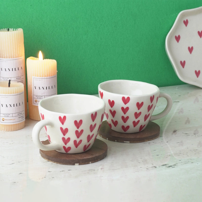 Heart Ceramic Tea Cups | Set of 2 Default Title