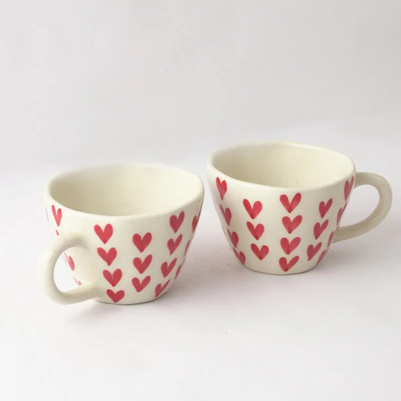 Heart Ceramic Tea Cups | Set of 2 Default Title