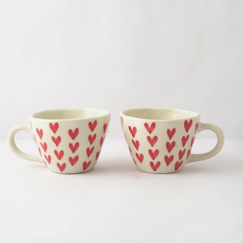 Heart Ceramic Tea Cups | Set of 2 Default Title