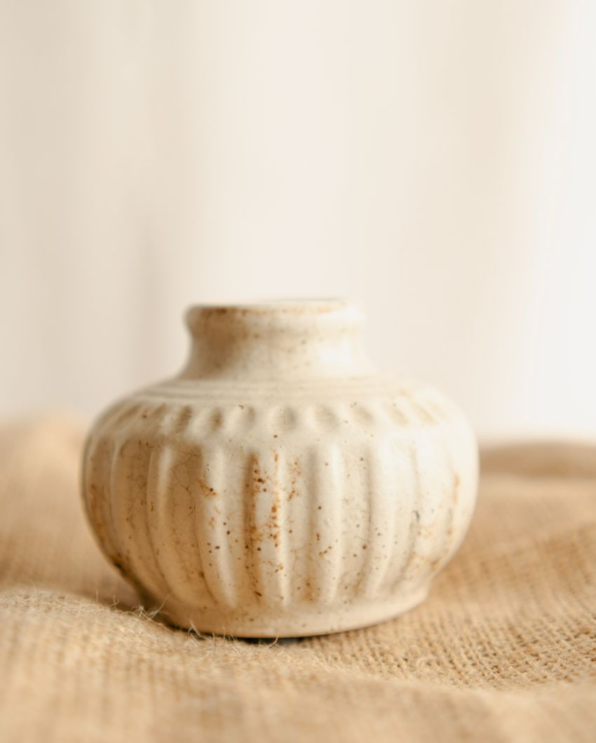 Rustic Porcelain Bloom Vase | 3 x 4 inches | Plant not included