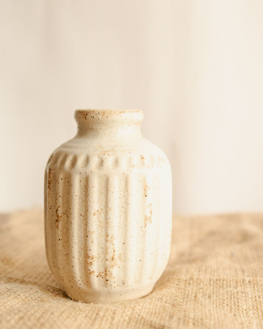 Medium Retro Porcelain Vase | 4 x 6 inches | Plant not included
