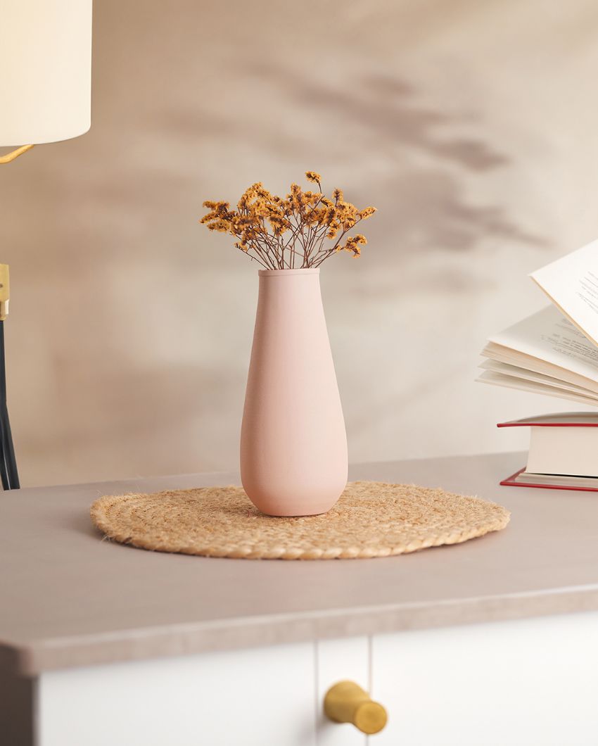 Elegant Matte Finished Textured Metal Flower Vase | 3 x 7.8 inches