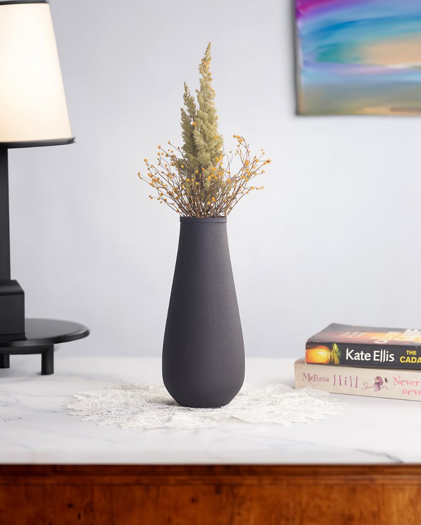 Elegant Matte Finished Textured Metal Flower Vase | 3 x 7.8 inches