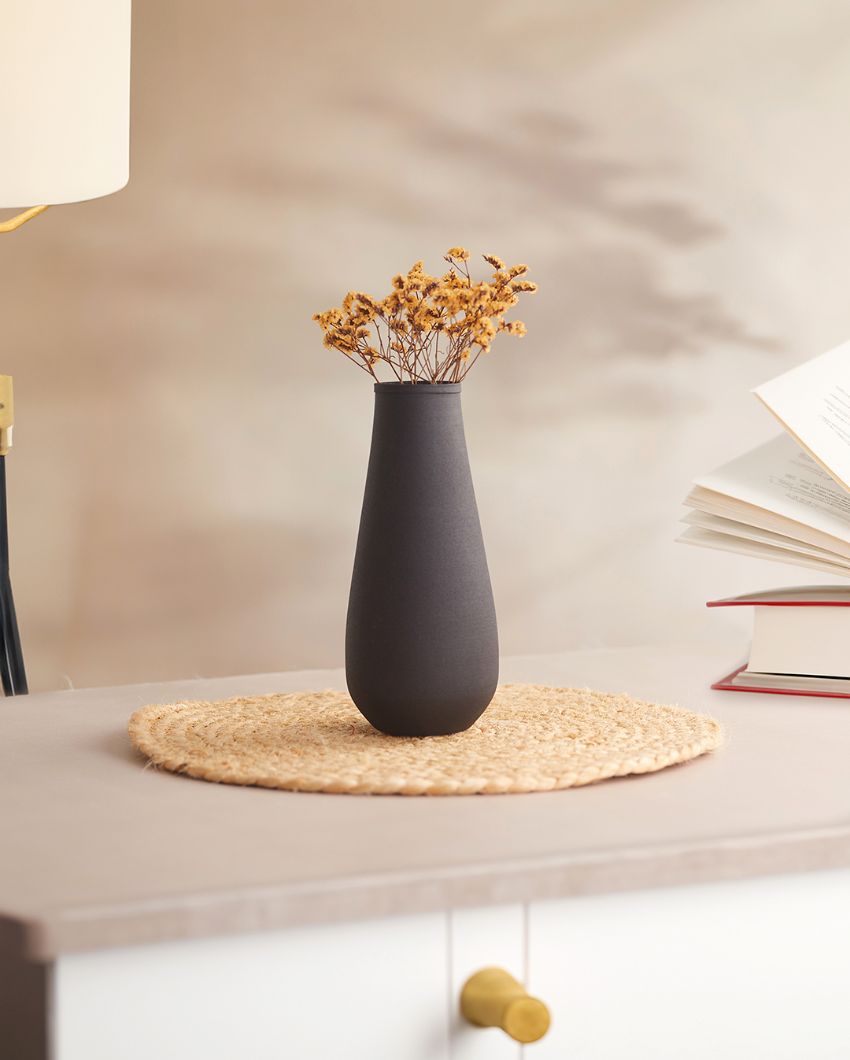 Elegant Matte Finished Textured Metal Flower Vase | 3 x 7.8 inches