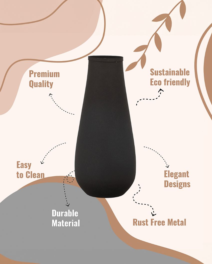 Elegant Matte Finished Textured Metal Flower Vase | 3 x 7.8 inches