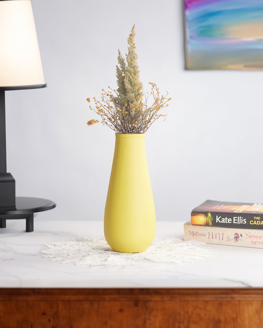 Elegant Matte Finished Textured Metal Flower Vase | 3 x 7.8 inches