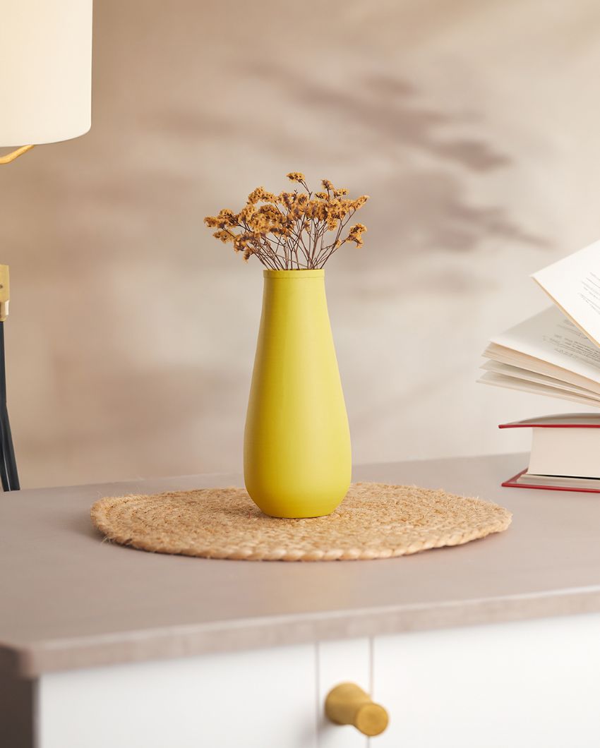 Elegant Matte Finished Textured Metal Flower Vase | 3 x 7.8 inches