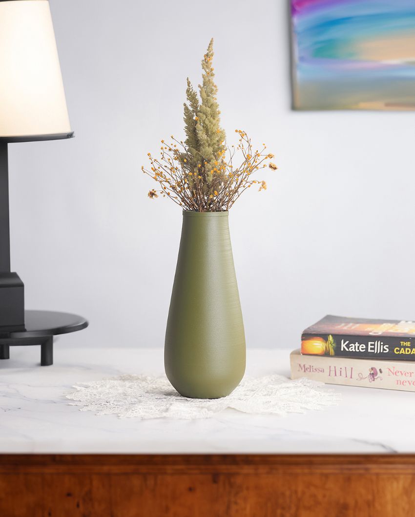 Elegant Matte Finished Textured Metal Flower Vase | 3 x 7.8 inches