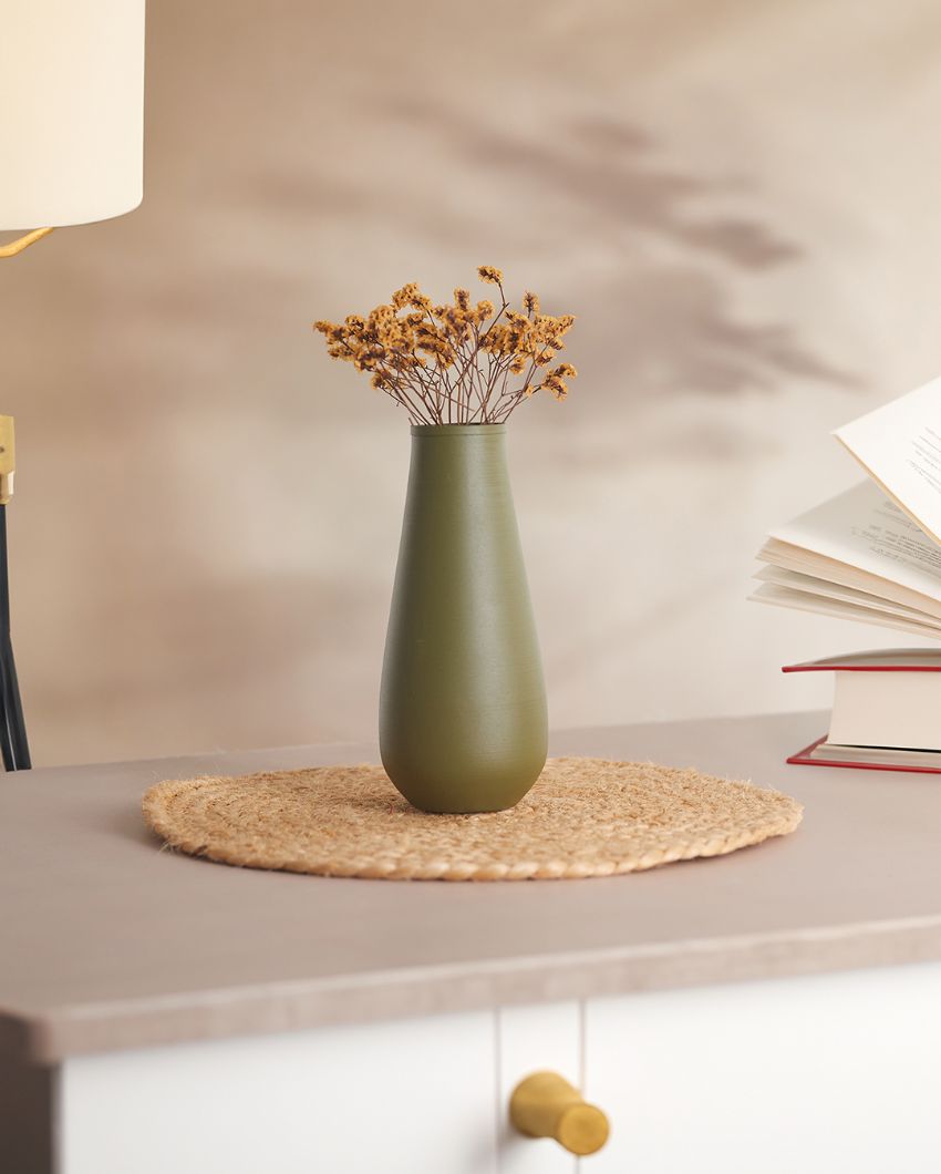 Elegant Matte Finished Textured Metal Flower Vase | 3 x 7.8 inches