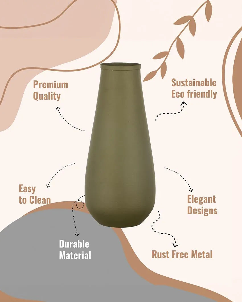 Elegant Matte Finished Textured Metal Flower Vase | 3 x 7.8 inches