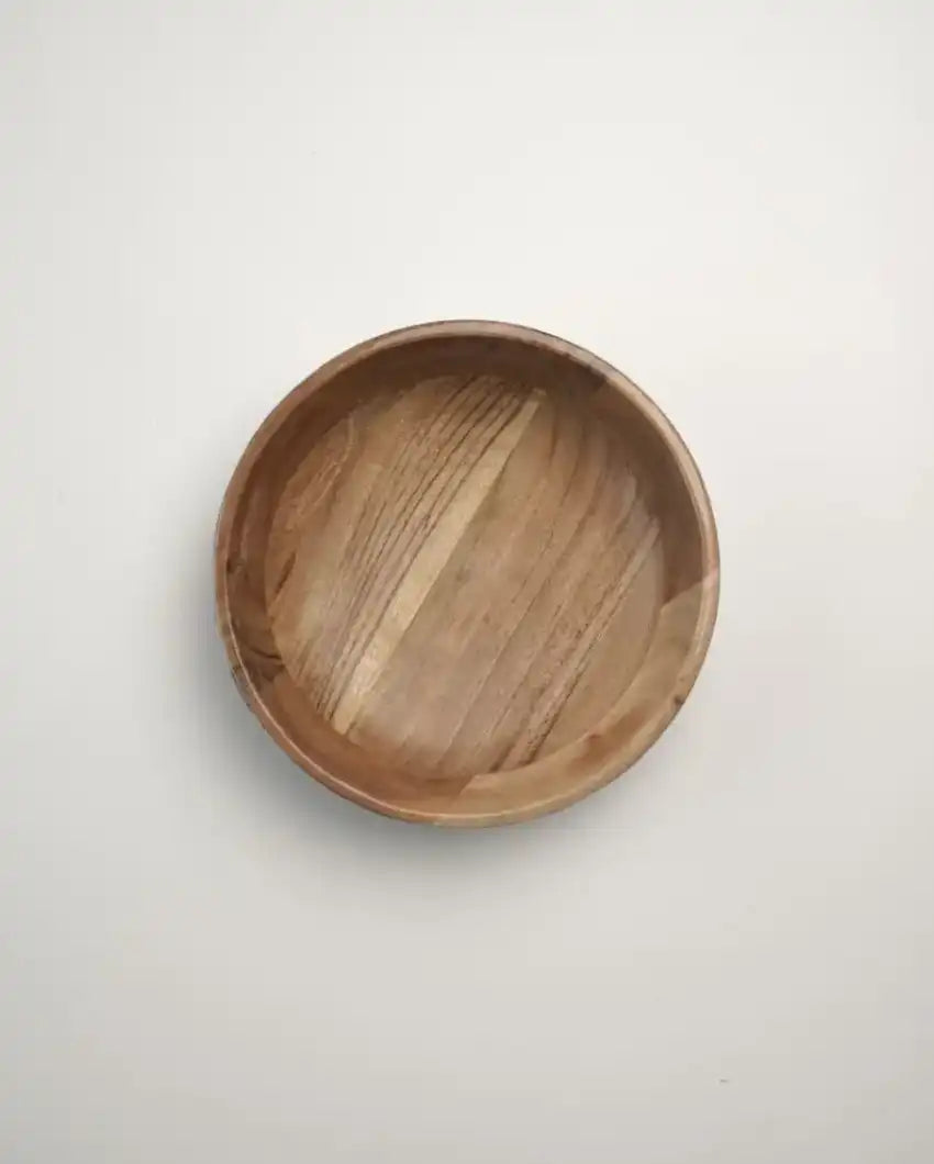 Rustic Small Wooden Salad Bowl | 8 x 2 inches