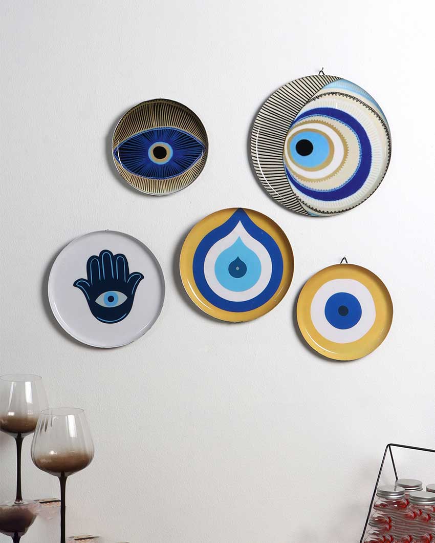 Evil Eye Meena Wall Art Plates | Set Of 5