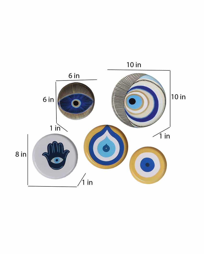 Evil Eye Meena Wall Art Plates | Set Of 5