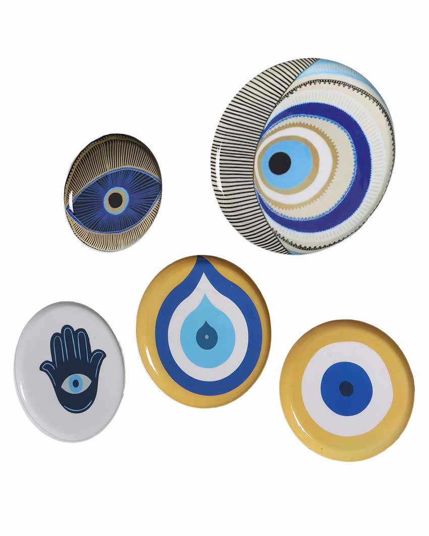 Evil Eye Meena Wall Art Plates | Set Of 5