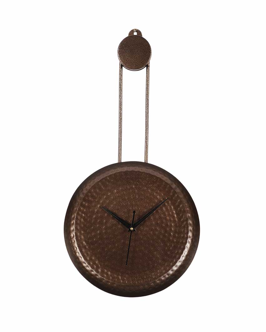Timeless Brown Textured Round Clock | 18 x 8 x 2 inches