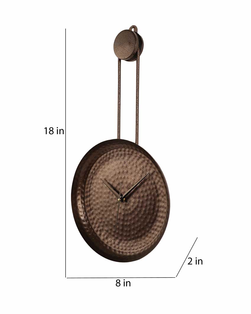 Timeless Brown Textured Round Clock | 18 x 8 x 2 inches