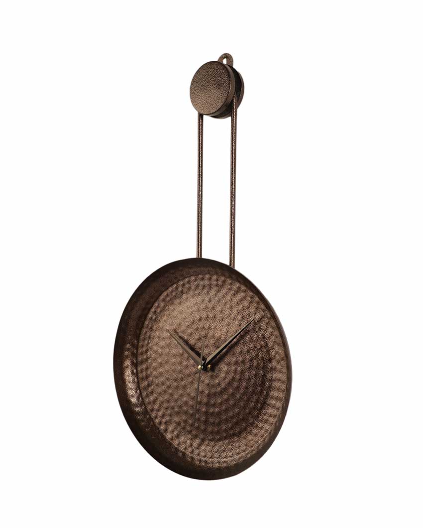 Timeless Brown Textured Round Clock | 18 x 8 x 2 inches