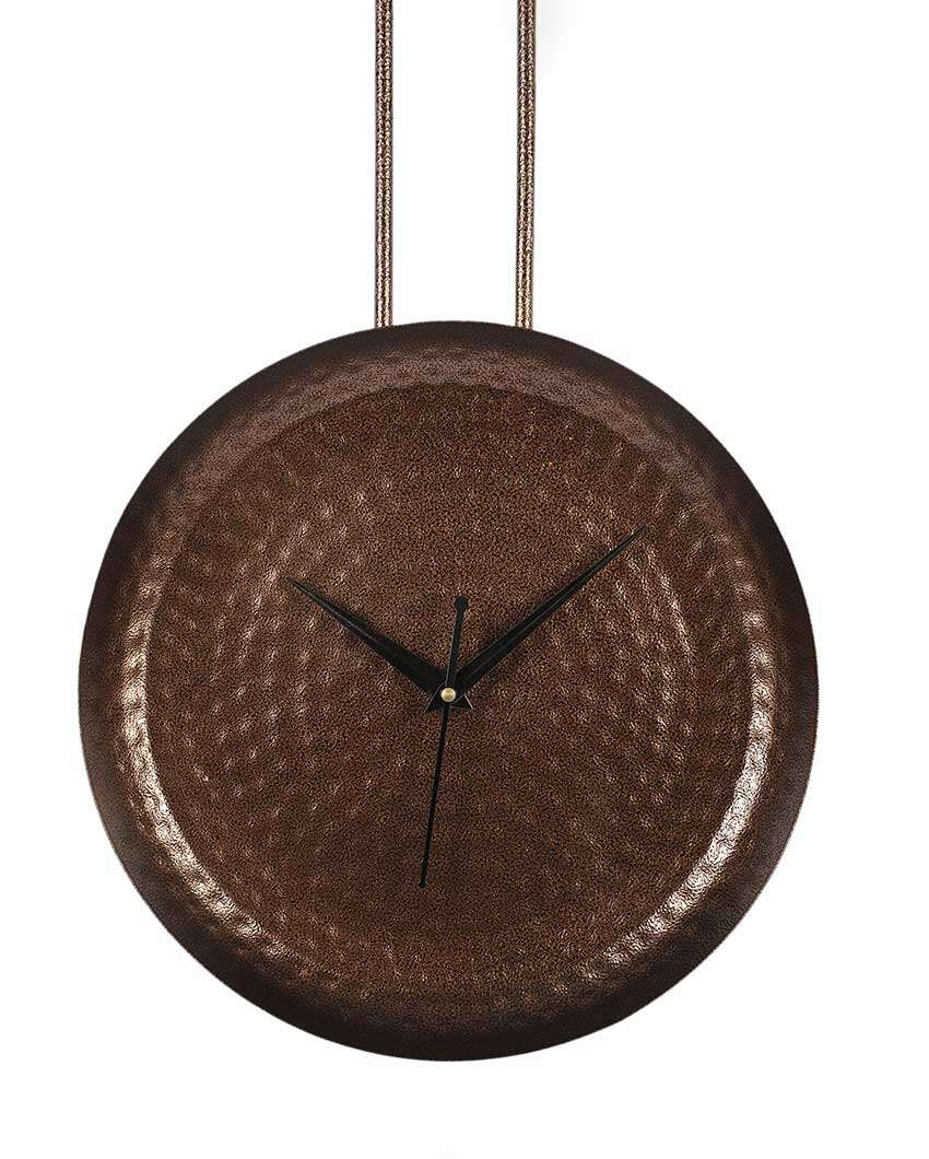 Timeless Brown Textured Round Clock | 18 x 8 x 2 inches