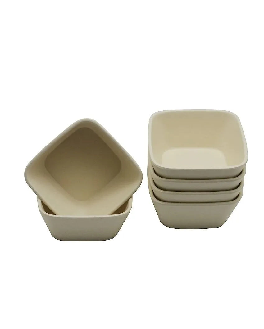 Bamboo Fiber Square Bowls | Set Of 6 4 Inches