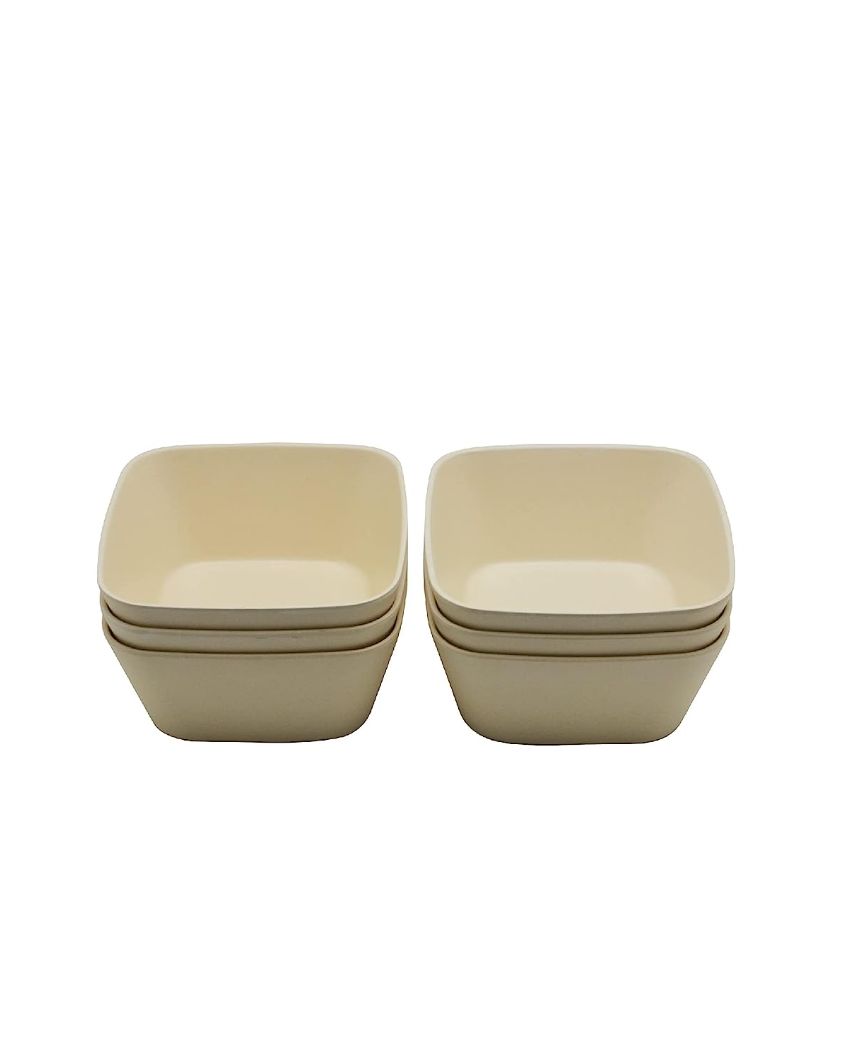 Bamboo Fiber Square Bowls | Set Of 6 4 Inches