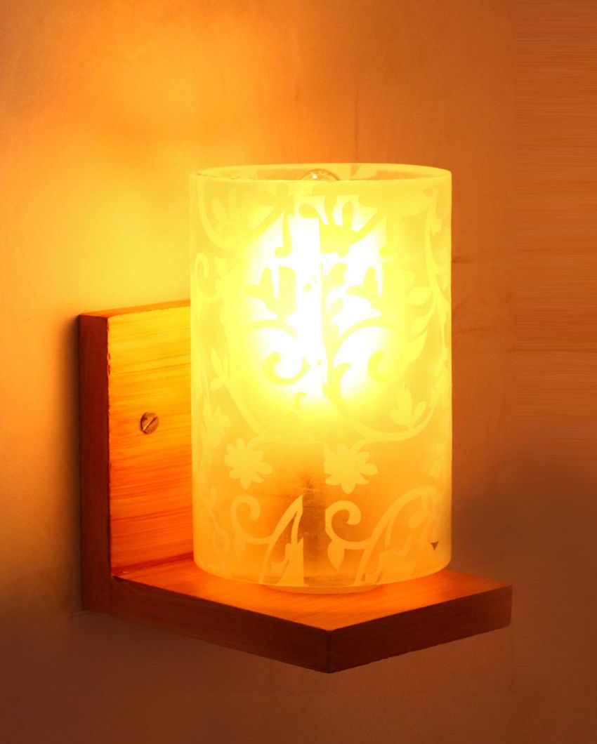 Designer Glass & Metal Sconce Wall Lamp Fixture | 8 x 10 inches