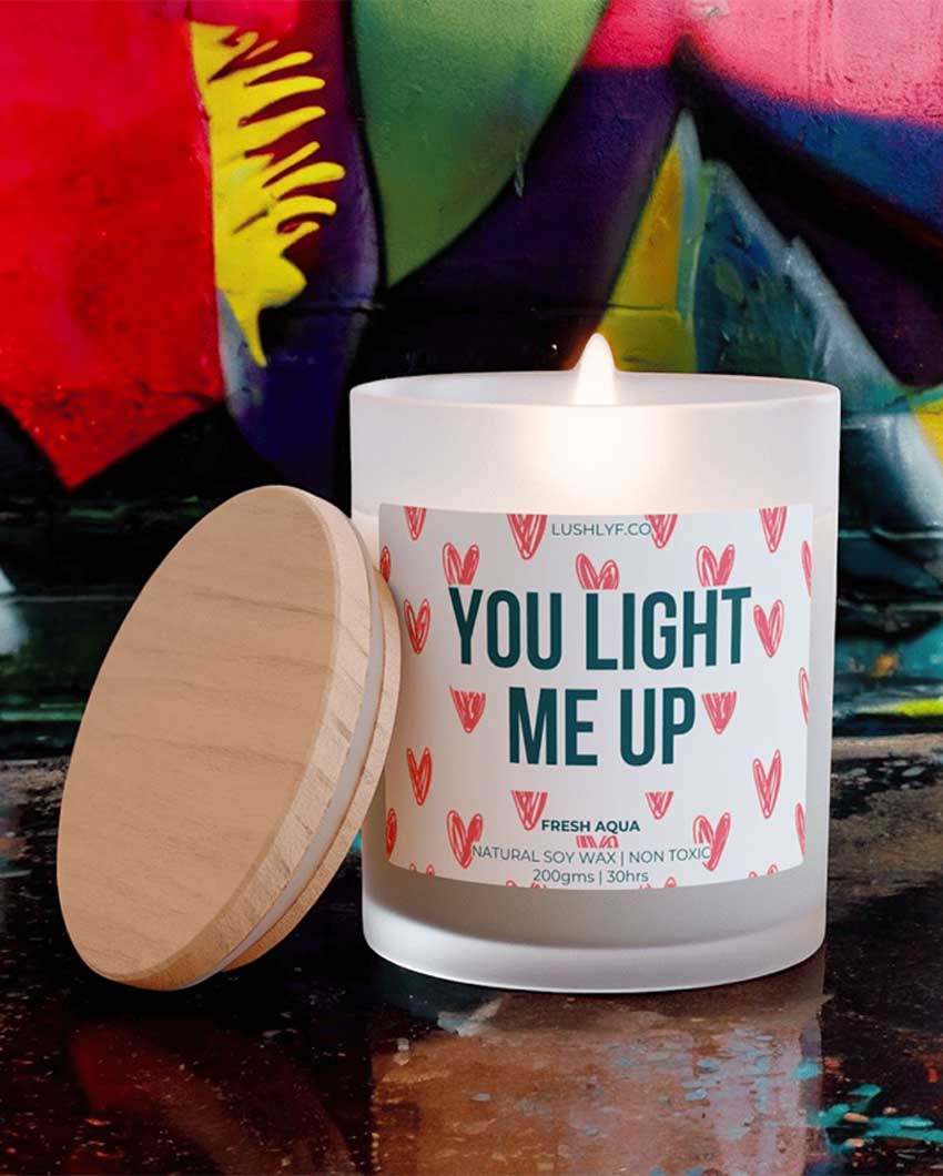 You Light Me Up Valentine Fresh Aqua Soy Wax Candle | 3 x 4 inches | 200ml