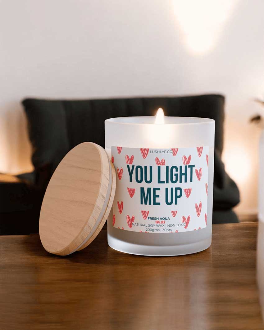 You Light Me Up Valentine Fresh Aqua Soy Wax Candle | 3 x 4 inches | 200ml