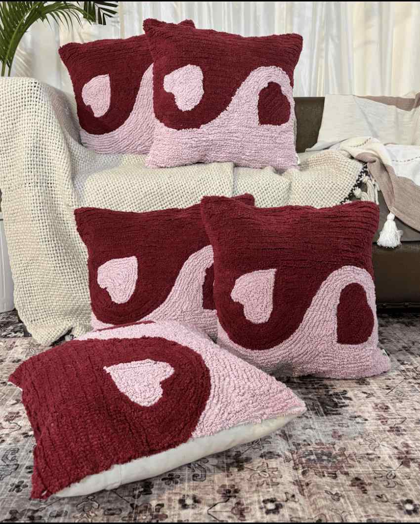 Balanced Yin-Yang Love Tufted Valentine's Cushion Cover | 18 x 18 inches