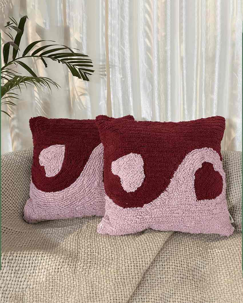 Balanced Yin-Yang Love Tufted Valentine's Cushion Cover | 18 x 18 inches