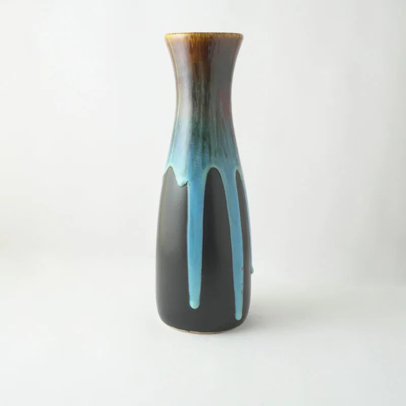 Tall Blue Layers Ceramic Vase Default Title