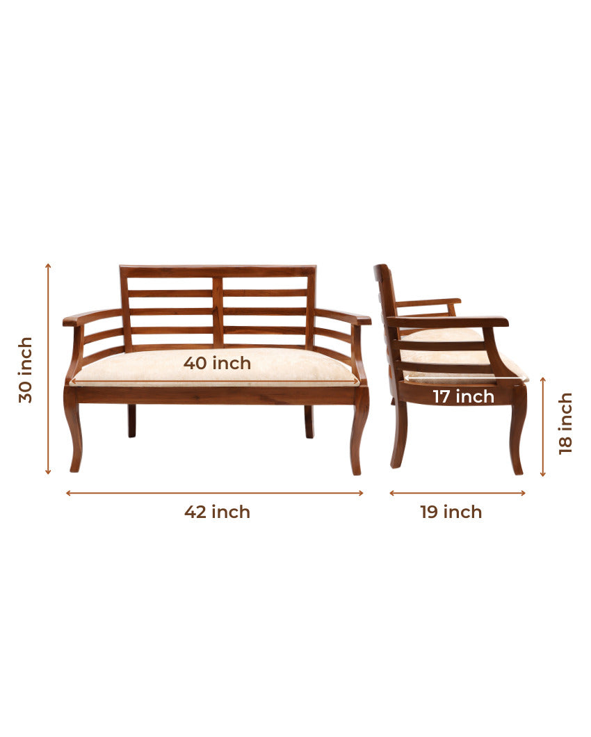 Carlie Solid Wood Love Sofa | 42 x 19 x 30 inches