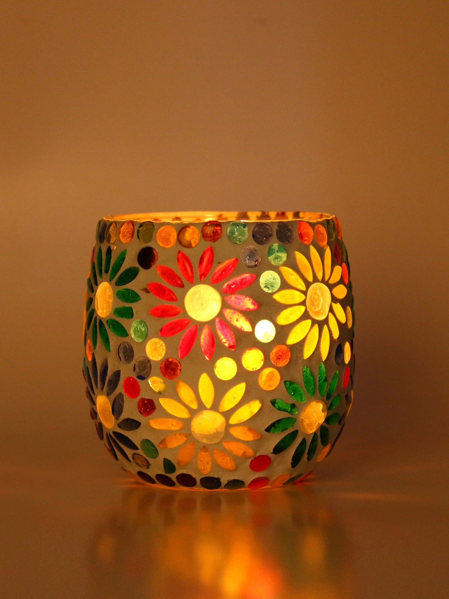 Holographic Candle Night Dinner Glass Tea Light Holders | Set Of 3