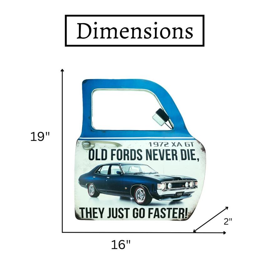 Retro Car Door Old Fords Wall Decor | 16 x 2 x 19 inches