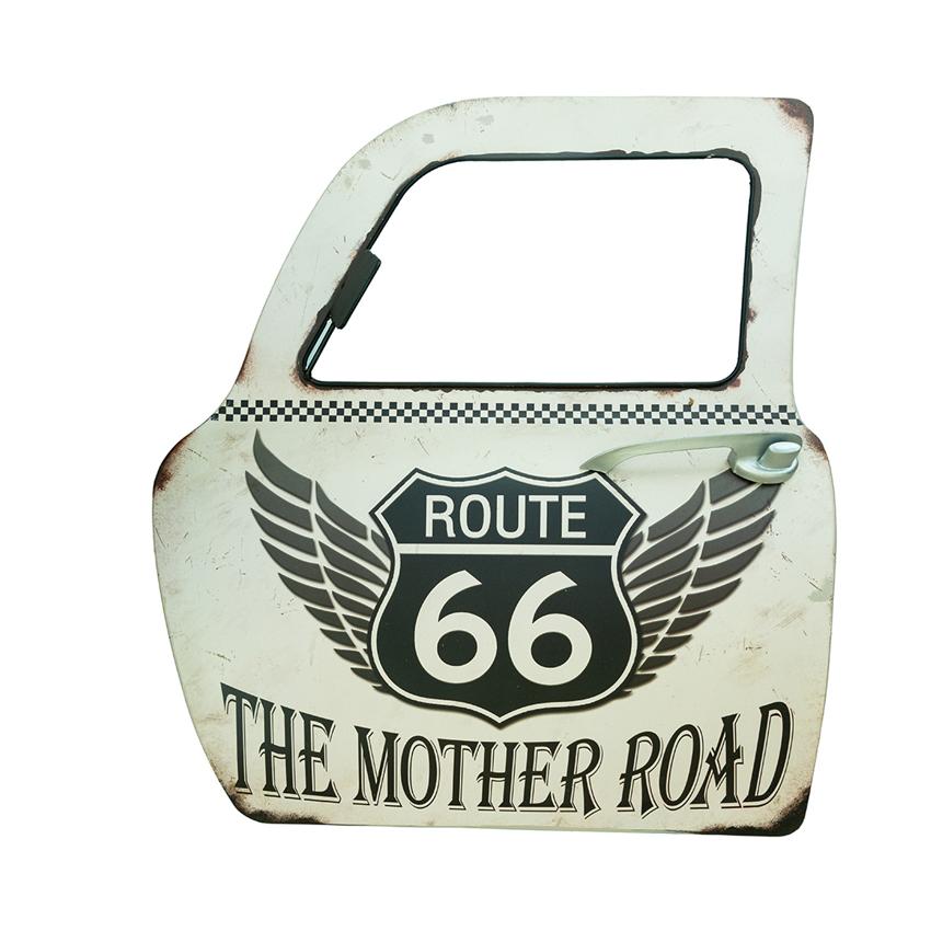 Retro Car Door Route 66 Mother Road Wall Decor | 16 x 2 x 19 inches