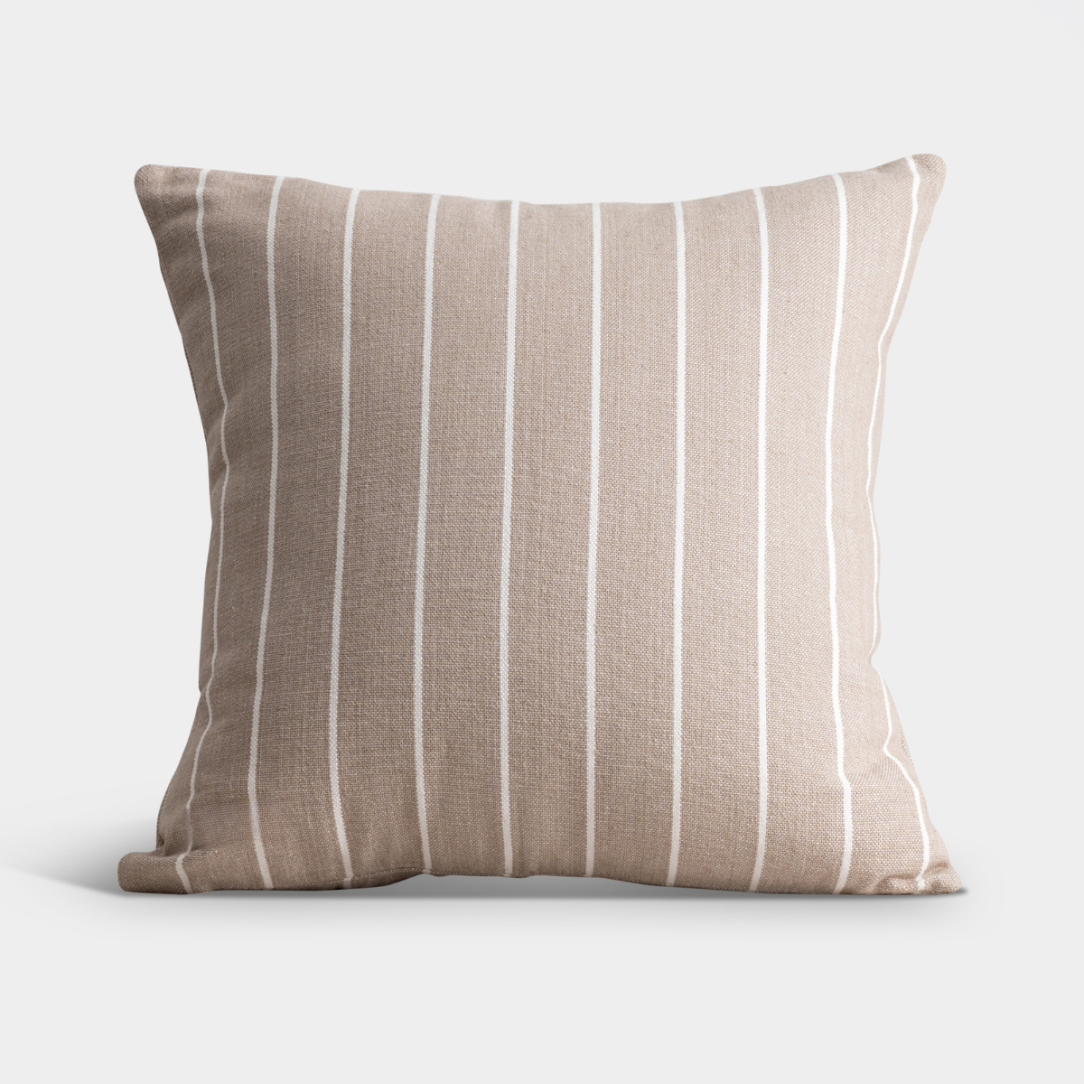 Stylish Atacama Brown & White Striped Pure Cotton Cushion Cover